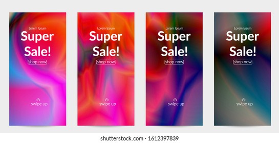 Abstract smooth gradient colors shiny flare moving effect. Northern lights vector background. Glowing hologram texture futuristic outer space energy flow creates psychedelic pattern.