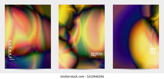 Abstract smooth gradient colors shiny flare moving effect. Northern lights vector background. Glowing hologram texture futuristic outer space energy flow creates psychedelic pattern.