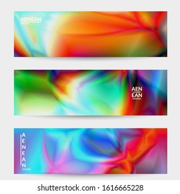 Abstract smooth gradient colors shiny flare moving effect. Northern lights vector background. Glowing hologram texture futuristic outer space energy flow creates psychedelic pattern.