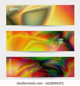 Abstract smooth gradient colors shiny flare moving effect. Northern lights vector background. Glowing hologram texture futuristic outer space energy flow creates psychedelic pattern.