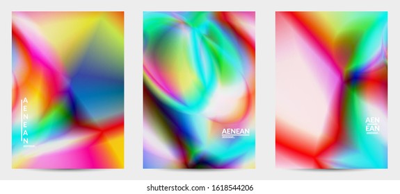 Abstract smooth gradient colors shiny flare moving effect. Northern lights vector background. Glowing hologram texture futuristic outer space energy flow creates psychedelic pattern.