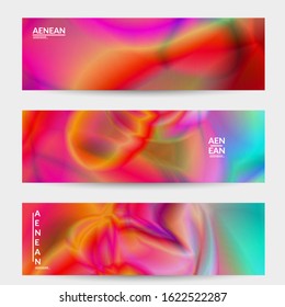 Abstract smooth gradient colors shiny flare moving effect. Northern lights vector background. Glowing hologram texture futuristic outer space energy flow creates psychedelic pattern.
