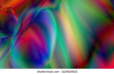 Abstract smooth gradient colors shiny flare moving effect. Northern lights vector background. Glowing hologram texture futuristic outer space energy flow creates psychedelic pattern.