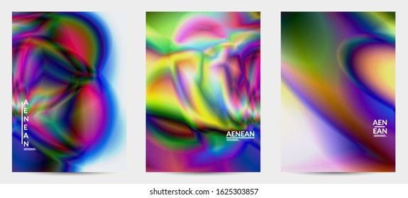 Abstract smooth gradient colors shiny flare moving effect. Northern lights vector background. Glowing hologram texture futuristic outer space energy flow creates psychedelic pattern.