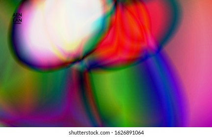 Abstract smooth gradient colors shiny flare moving effect. Northern lights vector background. Glowing hologram texture futuristic outer space energy flow creates psychedelic pattern.