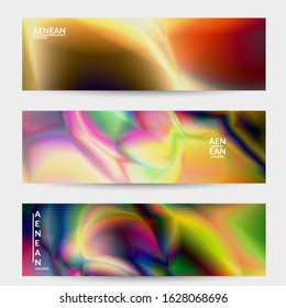 Abstract smooth gradient colors shiny flare moving effect. Northern lights vector background. Glowing hologram texture futuristic outer space energy flow creates psychedelic pattern.