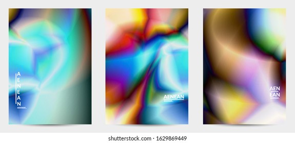 Abstract smooth gradient colors shiny flare moving effect. Northern lights vector background. Glowing hologram texture futuristic outer space energy flow creates psychedelic pattern.