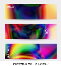 Abstract smooth gradient colors shiny flare moving effect. Northern lights vector background. Glowing hologram texture futuristic outer space energy flow creates psychedelic pattern.