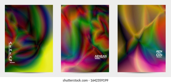 Abstract smooth gradient colors shiny flare moving effect. Northern lights vector background. Glowing hologram texture futuristic outer space energy flow creates psychedelic pattern.