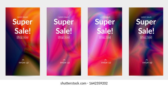 Abstract smooth gradient colors shiny flare moving effect. Northern lights vector background. Glowing hologram texture futuristic outer space energy flow creates psychedelic pattern.