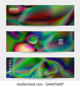 Abstract smooth gradient colors shiny flare moving effect. Northern lights vector background. Glowing hologram texture futuristic outer space energy flow creates psychedelic pattern.