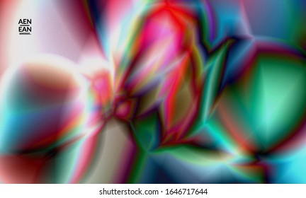 Abstract smooth gradient colors shiny flare moving effect. Northern lights vector background. Glowing hologram texture futuristic outer space energy flow creates psychedelic pattern.