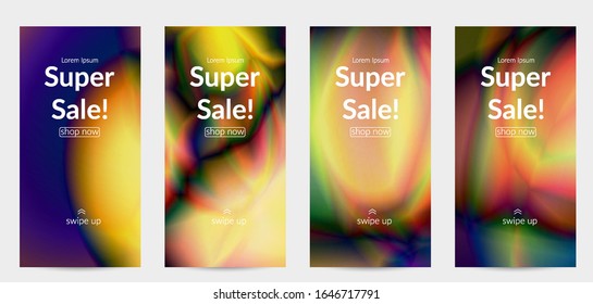 Abstrakter, glatter Farbverlauf-Effekt glänzende Fackelbewegung. Nordlichter Vektorillustration Hintergrund. Glühende Hologramm-Textur futuristische Weltraumenergie-Fluss schafft psychedelisches Muster.
