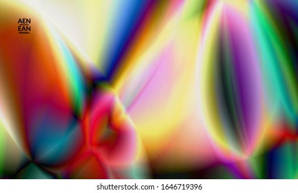 Abstract smooth gradient colors shiny flare moving effect. Northern lights vector background. Glowing hologram texture futuristic outer space energy flow creates psychedelic pattern.