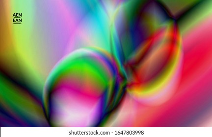 Abstract smooth gradient colors shiny flare moving effect. Northern lights vector background. Glowing hologram texture futuristic outer space energy flow creates psychedelic pattern.