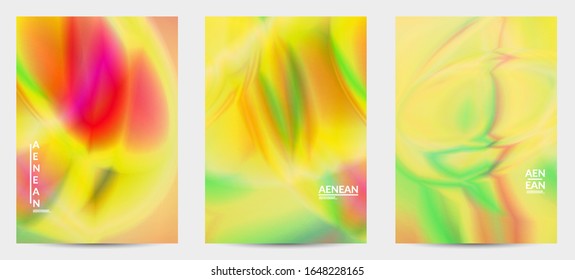 Abstract smooth gradient colors shiny flare moving effect. Northern lights vector background. Glowing hologram texture futuristic outer space energy flow creates psychedelic pattern.
