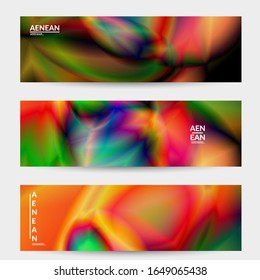 Abstract smooth gradient colors shiny flare moving effect. Northern lights vector background. Glowing hologram texture futuristic outer space energy flow creates psychedelic pattern.