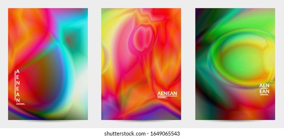 Abstract smooth gradient colors shiny flare moving effect. Northern lights vector background. Glowing hologram texture futuristic outer space energy flow creates psychedelic pattern.