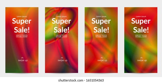 Abstract smooth gradient colors shiny flare moving effect. Northern lights vector background. Glowing hologram texture futuristic outer space energy flow creates psychedelic pattern.