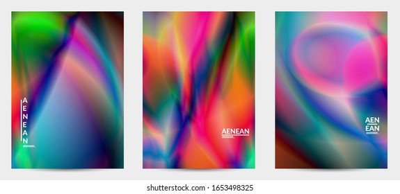 Abstract smooth gradient colors shiny flare moving effect. Northern lights vector background. Glowing hologram texture futuristic outer space energy flow creates psychedelic pattern.