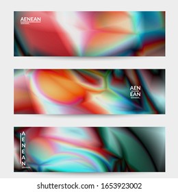 Abstract smooth gradient colors shiny flare moving effect. Northern lights vector background. Glowing hologram texture futuristic outer space energy flow creates psychedelic pattern.