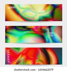 Abstract smooth gradient colors shiny flare moving effect. Northern lights vector background. Glowing hologram texture futuristic outer space energy flow creates psychedelic pattern.