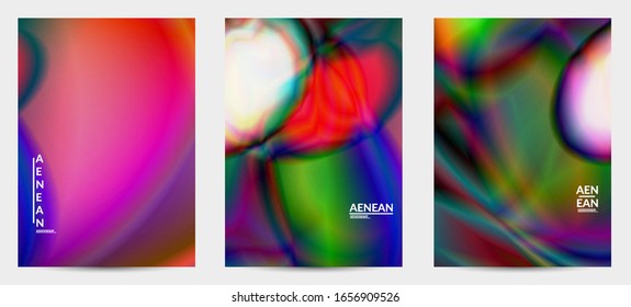Abstract smooth gradient colors shiny flare moving effect. Northern lights vector background. Glowing hologram texture futuristic outer space energy flow creates psychedelic pattern.