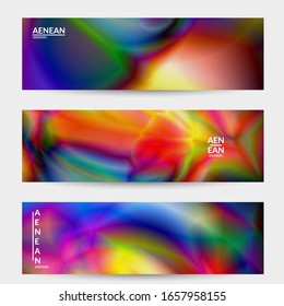 Abstract smooth gradient colors shiny flare moving effect. Northern lights vector background. Glowing hologram texture futuristic outer space energy flow creates psychedelic pattern.