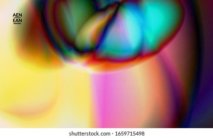 Abstract smooth gradient colors shiny flare moving effect. Northern lights vector background. Glowing hologram texture futuristic outer space energy flow creates psychedelic pattern.