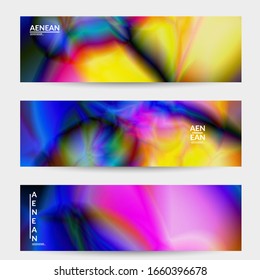 Abstract smooth gradient colors shiny flare moving effect. Northern lights vector background. Glowing hologram texture futuristic outer space energy flow creates psychedelic pattern.