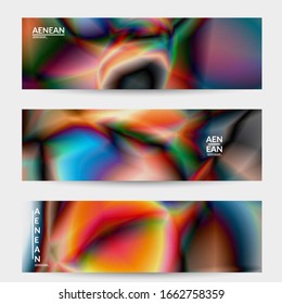 Abstract smooth gradient colors shiny flare moving effect. Northern lights vector background. Glowing hologram texture futuristic outer space energy flow creates psychedelic pattern.
