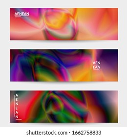 Abstract smooth gradient colors shiny flare moving effect. Northern lights vector background. Glowing hologram texture futuristic outer space energy flow creates psychedelic pattern.