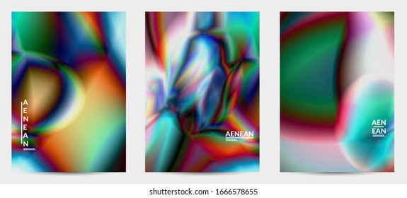 Abstract smooth gradient colors shiny flare moving effect. Northern lights vector background. Glowing hologram texture futuristic outer space energy flow creates psychedelic pattern.