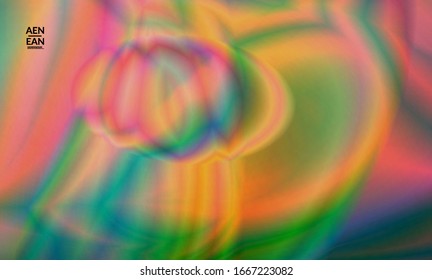 Color de gradiente liso abstracto efecto de movimiento brillante. Fondo vectorial de las luces del norte. La textura holográfica futurista del espacio exterior genera un patrón psicodélico.