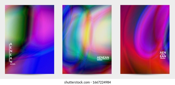 Color de gradiente liso abstracto efecto de movimiento brillante. Fondo vectorial de las luces del norte. La textura holográfica futurista del espacio exterior genera un patrón psicodélico.