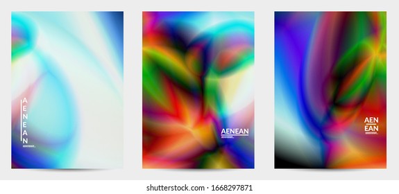 Abstract smooth gradient colors shiny flare moving effect. Northern lights vector background. Glowing hologram texture futuristic outer space energy flow creates psychedelic pattern.