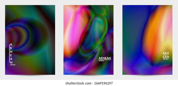 Abstract smooth gradient colors shiny flare moving effect. Northern lights vector background. Glowing hologram texture futuristic outer space energy flow creates psychedelic pattern.