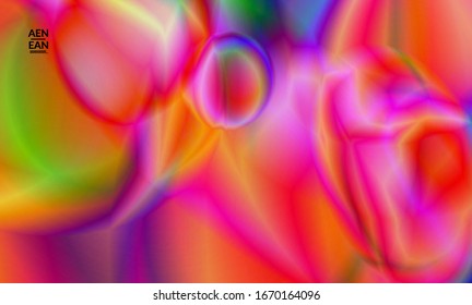 Abstract smooth gradient colors shiny flare moving effect. Northern lights vector background. Glowing hologram texture futuristic outer space energy flow creates psychedelic pattern.