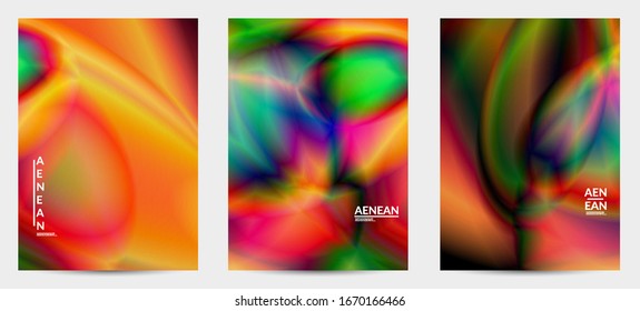 Abstract smooth gradient colors shiny flare moving effect. Northern lights vector background. Glowing hologram texture futuristic outer space energy flow creates psychedelic pattern.