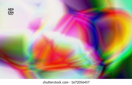 Abstract smooth gradient colors shiny flare moving effect. Northern lights vector background. Glowing hologram texture futuristic outer space energy flow creates psychedelic pattern.