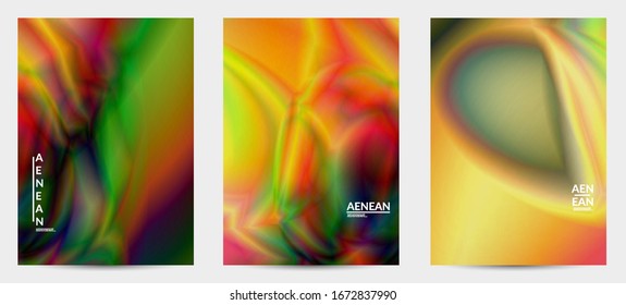 Abstract smooth gradient colors shiny flare moving effect. Northern lights vector background. Glowing hologram texture futuristic outer space energy flow creates psychedelic pattern.