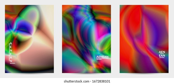 Abstract smooth gradient colors shiny flare moving effect. Northern lights vector background. Glowing hologram texture futuristic outer space energy flow creates psychedelic pattern.