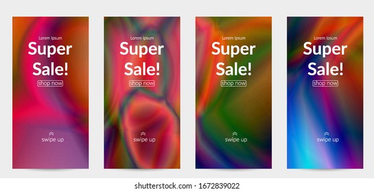 Abstrakter, glatter Farbverlauf-Effekt glänzende Fackelbewegung. Nordlichter Vektorillustration Hintergrund. Glühende Hologramm-Textur futuristische Weltraumenergie-Fluss schafft psychedelisches Muster.