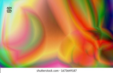 Abstract smooth gradient colors shiny flare moving effect. Northern lights vector background. Glowing hologram texture futuristic outer space energy flow creates psychedelic pattern.