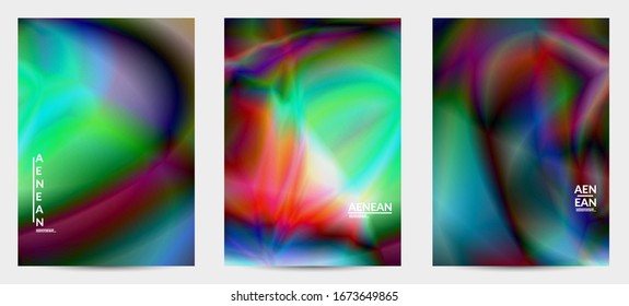 Abstract smooth gradient colors shiny flare moving effect. Northern lights vector background. Glowing hologram texture futuristic outer space energy flow creates psychedelic pattern.