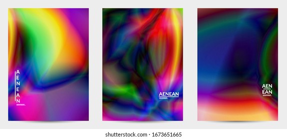 Abstract smooth gradient colors shiny flare moving effect. Northern lights vector background. Glowing hologram texture futuristic outer space energy flow creates psychedelic pattern.