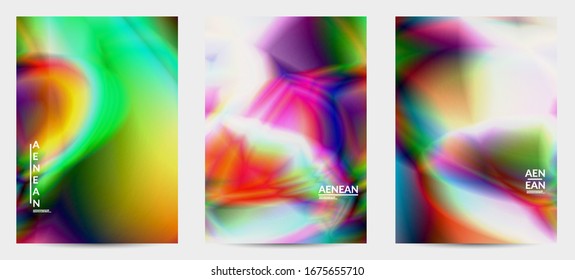 Abstract smooth gradient colors shiny flare moving effect. Northern lights vector background. Glowing hologram texture futuristic outer space energy flow creates psychedelic pattern.