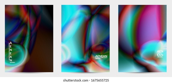 Color de gradiente liso abstracto efecto de movimiento brillante. Fondo vectorial de las luces del norte. La textura holográfica futurista del espacio exterior genera un patrón psicodélico.