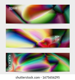 Abstract smooth gradient colors shiny flare moving effect. Northern lights vector background. Glowing hologram texture futuristic outer space energy flow creates psychedelic pattern.