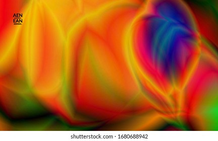 Color de gradiente liso abstracto efecto de movimiento brillante. Fondo vectorial de las luces del norte. La textura holográfica futurista del espacio exterior genera un patrón psicodélico.